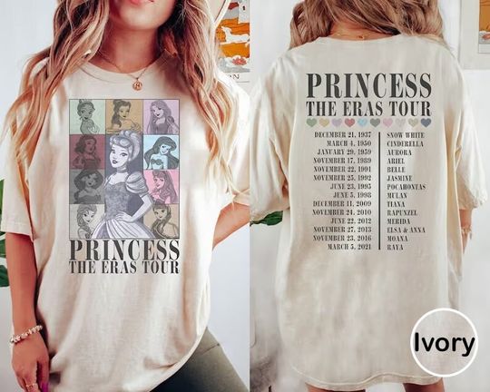 Princess Eras Tour Shirt, Disney Princess Tour, Disney Princess Characters