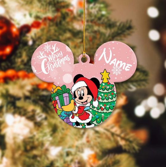 Minnie Mouse Christmas Ornament,  Mickey and Friends Ornament, Mickey Ears Ornament, Disneyland Christmas Ornament