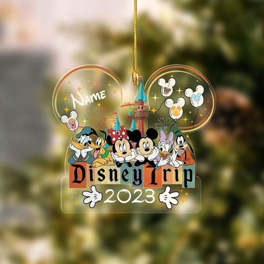 Personalized Disney Trip 2023 Ornament, Mickey Christmas Ornament, Disney Christmas Ornament