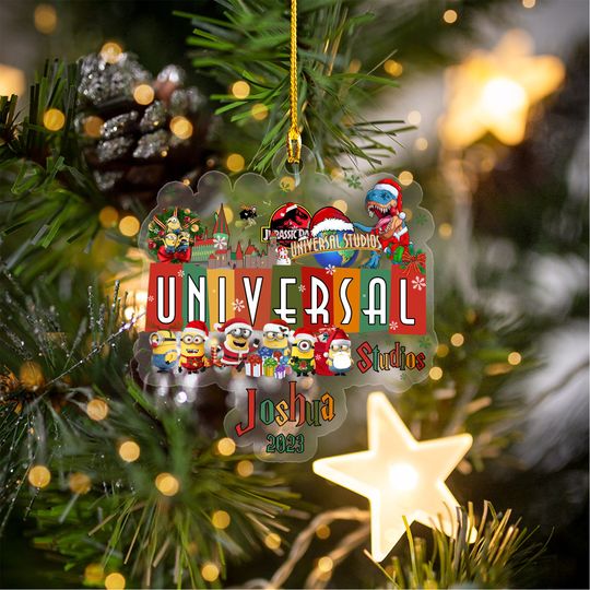 Personalized Universal Studio Acrylic Ornaments, Universal Ornament, Disney Christmas Ornament