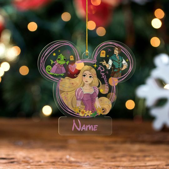 Personalized Rapunzel Princess Christmas Ornament, Rapunzel Ornament, Disney Christmas Ornament