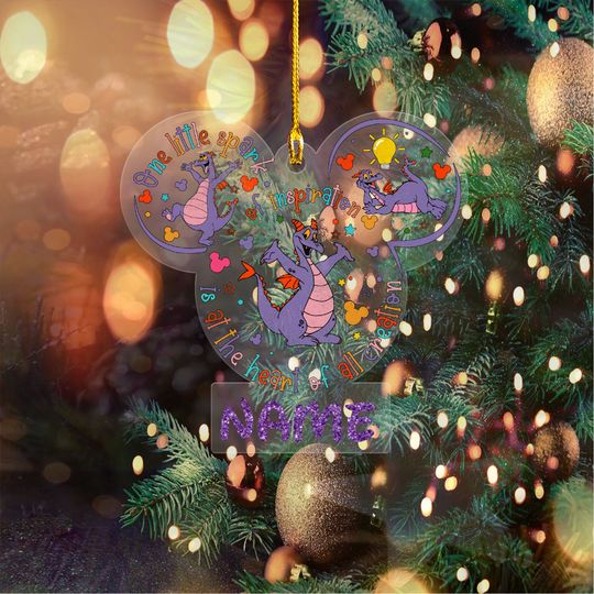 Personalized One Little Spark Figment Ornament, Figment Ornament, Disney Christmas Ornament