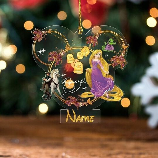 Personalized Rapunzel Princess Christmas Ornament, Tangled Ornament, Disney Christmas Ornament