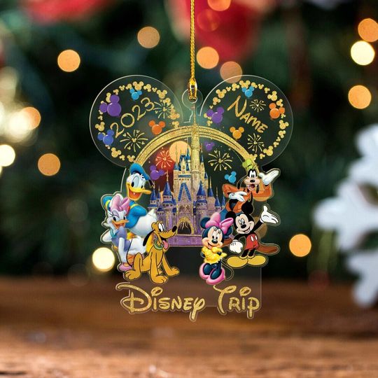 Personalized Disney Trip Ornament, Disney Castle 2023 Ornament, Mickey And Friends Ornament