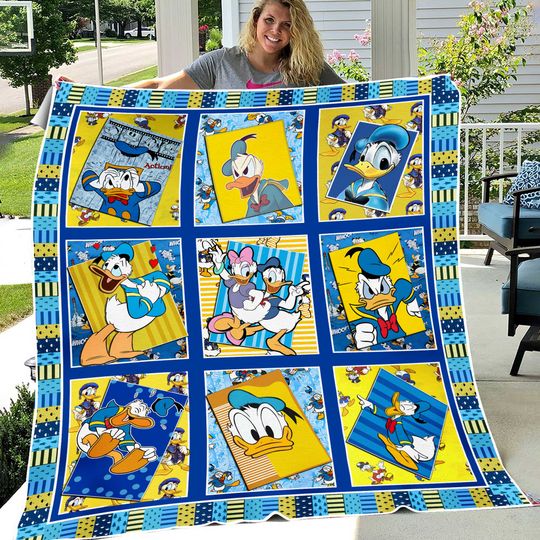 Disney Donald Quilt Blanket, Donald Duck Bedding Set, Disney Character Blanket, Christmas Gift