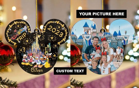 Personalized Disney Trip Christmas Ornament, Mickey and Friends Ornament