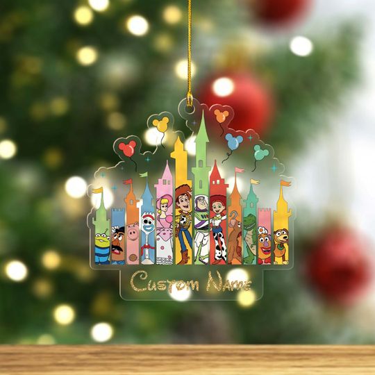 Personalized Toy Story Ornament, Magic Kingdom Ornament, Disney Castle
