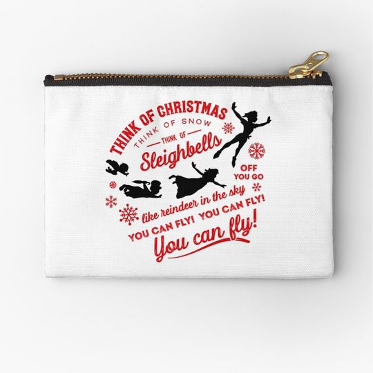 Think of Christmas - Disney Peter Pan inspired You Can Fly Christmas Makeup Bag