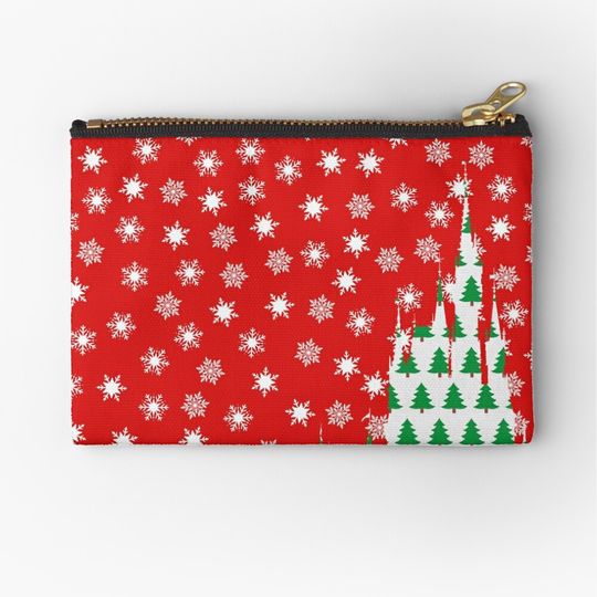 Ugly Holiday Disney Magic Castle Silhouette Christmas Makeup Bag