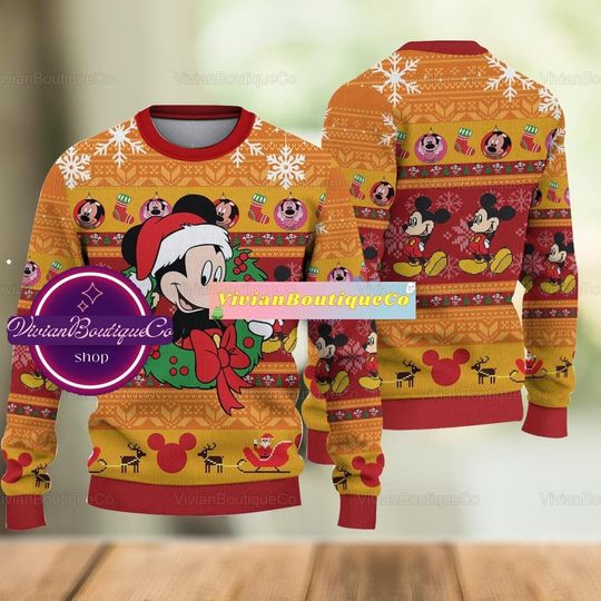 Christmas Mickey Sweater, Mickey Sweater, Disney Mickey Sweater