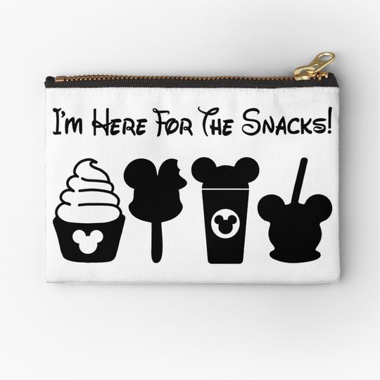 Disney I'm here for the snacks Christmas Makeup Bag