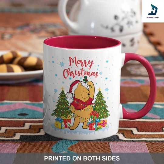 Winnie The Pooh Christmas Tree Mug, Vintage Disney Christmas Mug