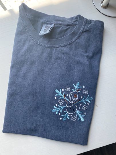 Olaf Snowflake Embroidered T-Shirt | Disney Christmas Embroidered T-Shirt