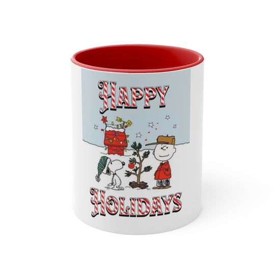 Charlie Brown Mug | Christmas Mug 11oz | Holiday Mug | Cute holiday Mugs | Disney mugs