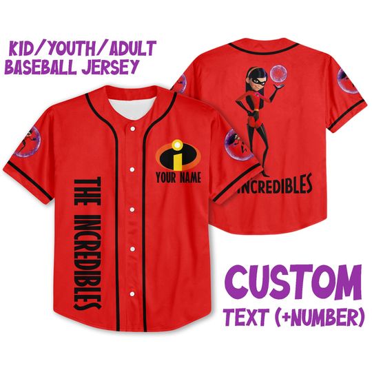 Personalized Disney The Incredibles Violet Parr Baseball Jersey