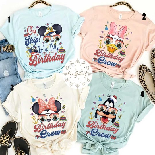 Discover Oh Ship! It's my birthday Disney Cruise line shirt, Mickey & friends Cruising shirt