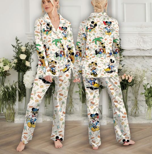 Disney Mickey Pajama, Tropical Summer Beach Mickey Sleepwear