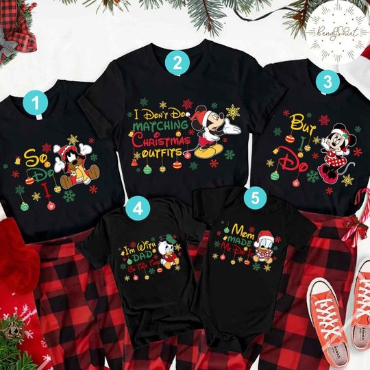 Personalized Disney Christmas Family Matching Shirt, Mickey and Friends I Don't Do Matching Christmas