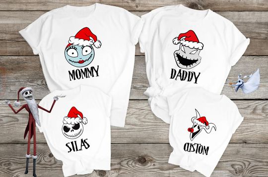 Nightmare Before Christmas Shirt, Jack and Sally Xmas Tees, Disney Family Shirt