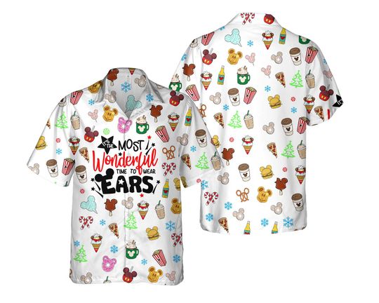 It's The Most Wonderful Time To Wear Ears Hawaiian, Retro Disney Food Snacks Christmas Hawaii