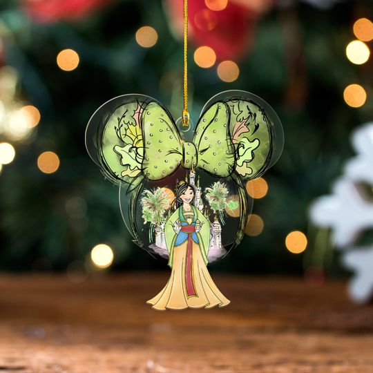Mulan Princess Christmas Ornament, Mulan Ornament, Disney Princess Ornament