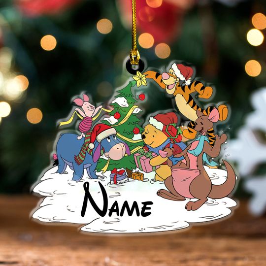 Personalized Disney The Pooh Ornament,Pooh Friends Custom Ornament,Winnie The Pooh Ornament,Disney Characters Ornament,HAQK13