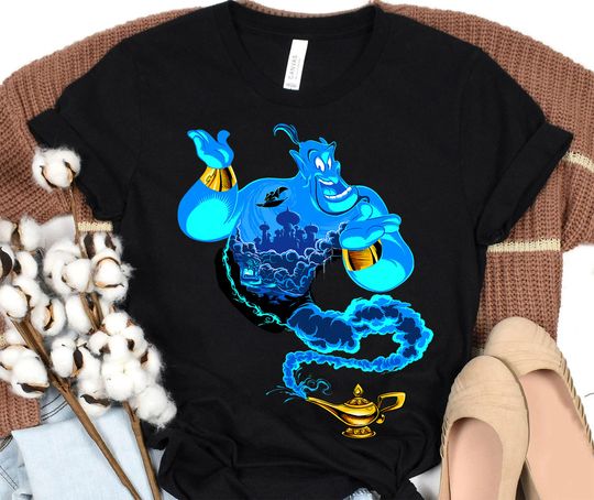 Disney Aladdin Genie Portrait Agrabah Fill T-Shirt, Aladdin Genie Shirt