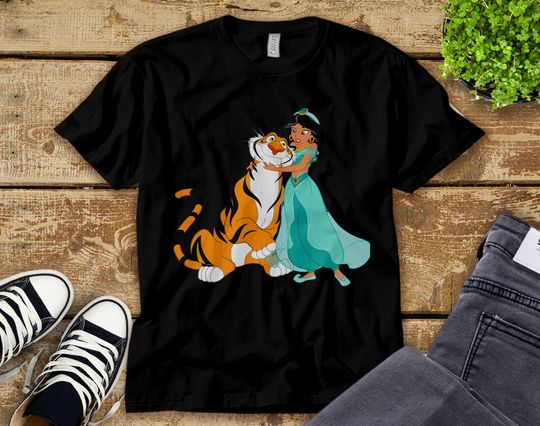 Disney Aladdin Princess Jasmine and Rajah Friends Unisex Adult Shirt