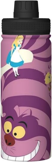 Disney Alice in Wonderland Stainless Steel Water Bottles Sports Lid