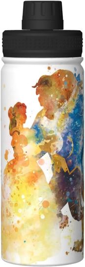 Disney Beauty and the Beast Stainless Steel Water Bottles Sports Lid