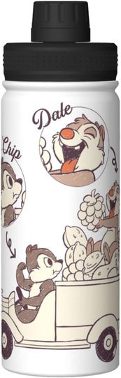 Disney Chip 'n' Dale Stainless Steel Water Bottles Sports Lid