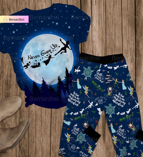 Christmas Tinker Bell Shirt, Tinker Bell Pajamas Set, Peter Pan Pajamas, Disney Movie Pajamas, Disney Fairy Pajamas