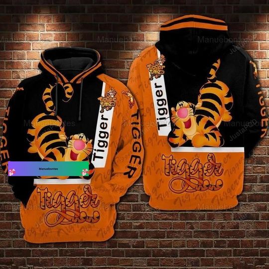 Christmas Tigger Winnie The Pooh 3D Hoodies, Disney Tigger Adult Hoodies, Funny Tigger Hoodie, Christmas Gift