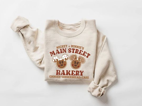 Discover Mickey Minnie Main Street Bakery Sweatshirt, Disney Christmas Cookies Shirt