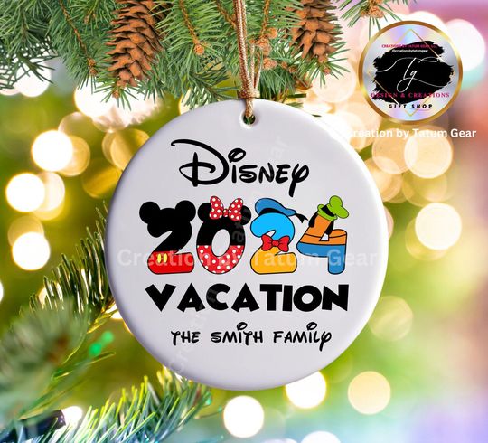 Christmas 2024 Custom Disney ornament !!!  My family Disney Trip 2024 family vacation, mickey making memories