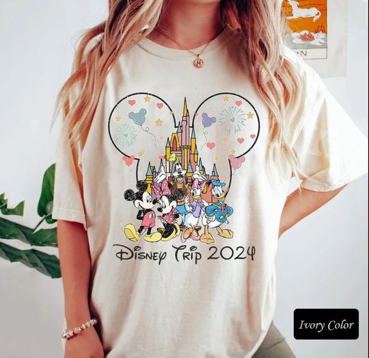 Mickey & Friends Disney Family Trip 2024  Shirt, Disney Matching Shirt, Disney Vacation Shirt, First Disneyland Trip Shirt