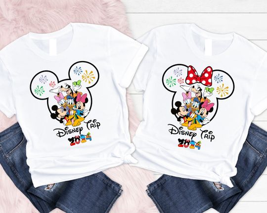 Discover Disney Trip 2024 Mickey And Friends Shirt, Disney Mickey And Minnie Head Shirt