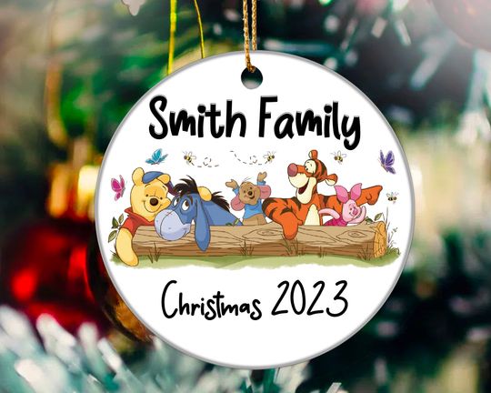 Personalized Disney Pooh And Friends Ornament, Winnie The Pooh Christmas Ornament