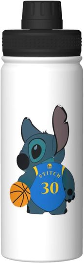 Discover Disney Stitch Basketball Player Stephen Curry Stainless Steel Water Bottles Sports Lid