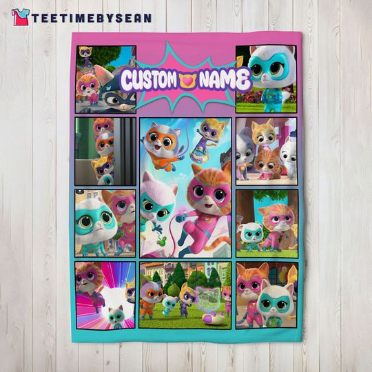 Discover Disney Junior SuperKitties Minky Blanket, Custom Name Super Kitties Blanket