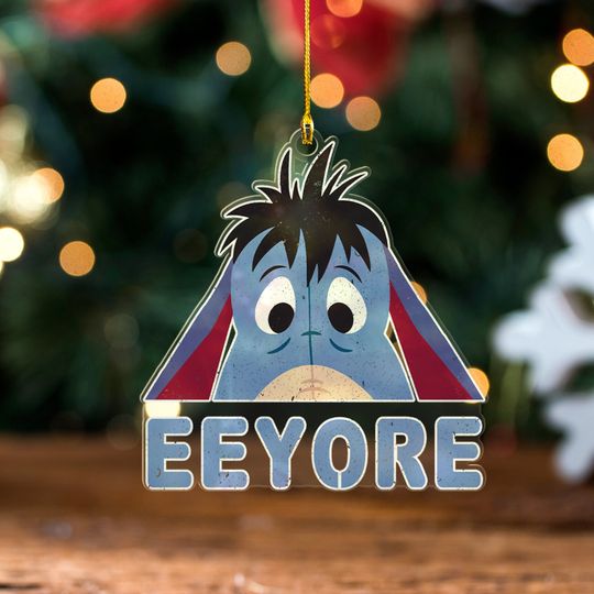 Eeyore Christmas Ornament, Winnie The Pooh Ornament, Disney Sloth Ornament, Disneyworld Ornament, Vintage Ornament, Acrylic Ornament.