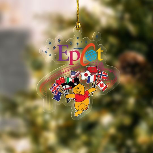 Pooh Bear Epcot Christmas Ornament, Disney Epcot Ornament, Winnie The Pooh Ornament