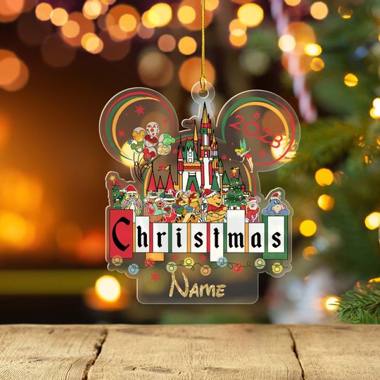 Personalized Winnie The Pooh Christmas Ornament, Pooh Friends Ornament, Disney Xmas