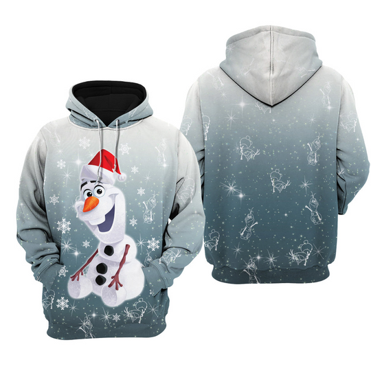 Olaf Snowman Disney Christmas Hoodie, 3D Disney Hoodie