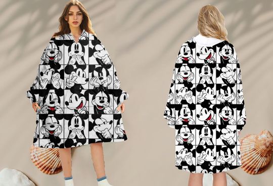 Mickey Mouse Fleece Hoodie Blanket, Disney Oversized Fleece Hoodie, Winter