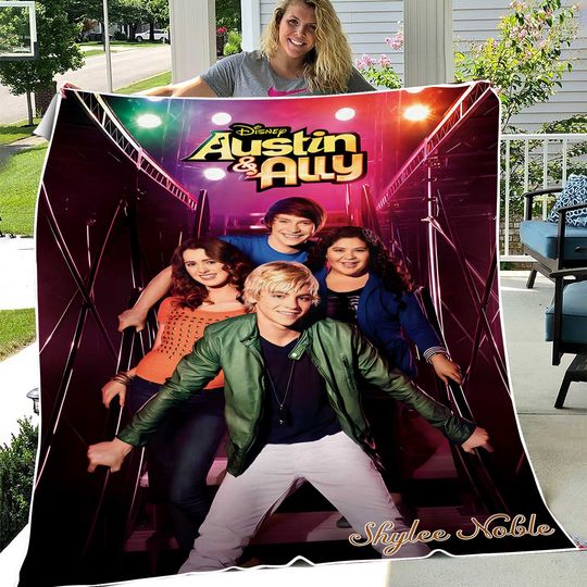 Disney Austin & Ally Custom Name Flannel Blanket