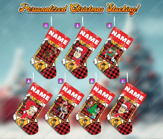 Personalized Toy Story Disney Christmas Stocking, Family Christmas Stocking