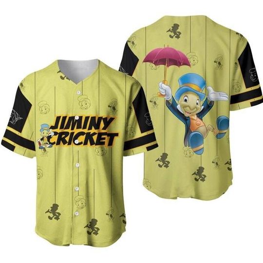 Jiminy Cricket Green Yellow Blue Stripes Patterns Disney Unisex Cartoon