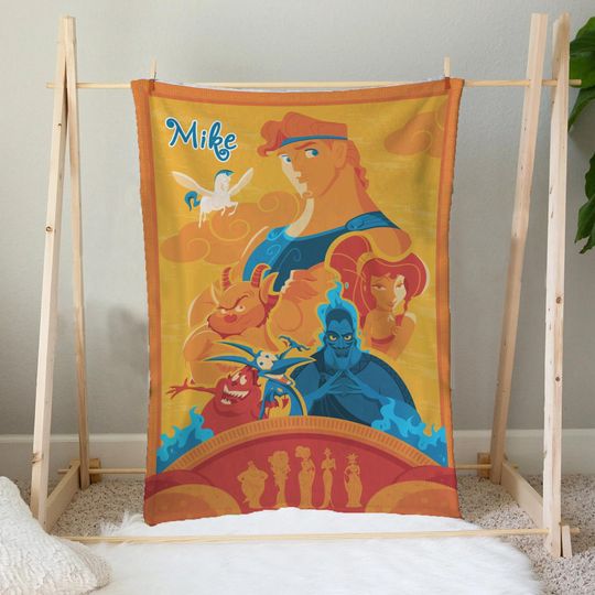 Hercules Blanket, Disney Hercules Blanket, Hercules Megara Fleece Blanket