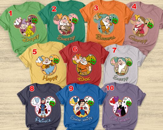 7 Dwarfs shirt, Seven Dwarfs Tee, Disney Group Shirts, Snow White Shirt